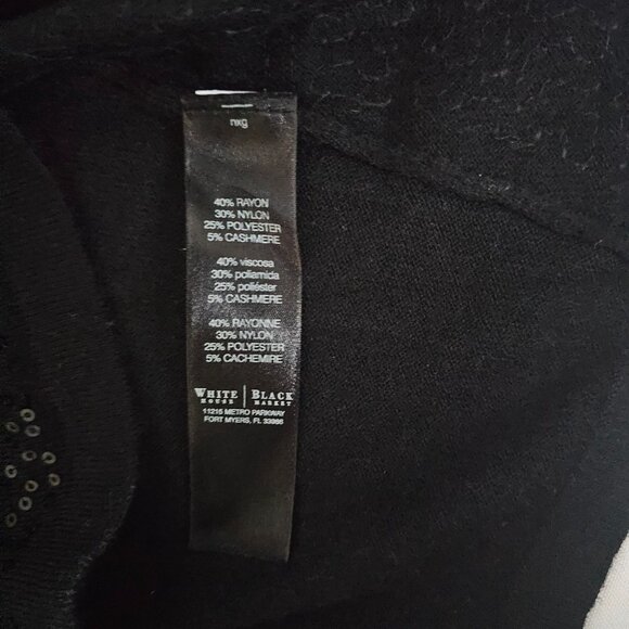 White House Black Market Cashmere Blend Sparkly Off-Shoulder Pullover Sweater S - Picture 6 of 11